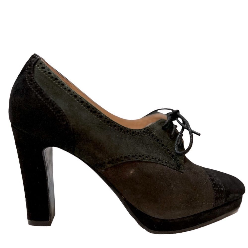 SACHA LONDON BRENDA PLATFORM HEELS SIZE 7.5 MUlTICOLOR SUEDE